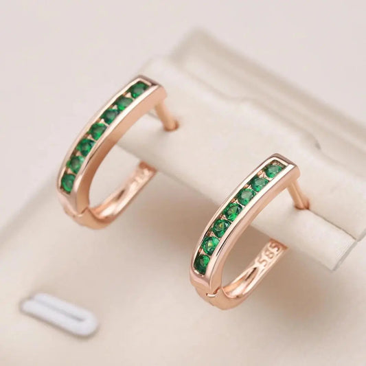 Emerald diamond earrings