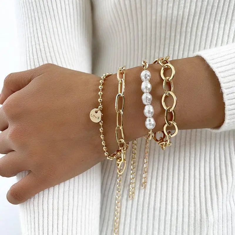 Golden Pearl Bracelets